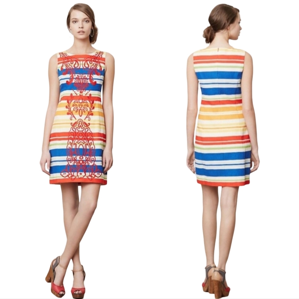 Anthropology Tabitha sweet Dress with Embroidery.